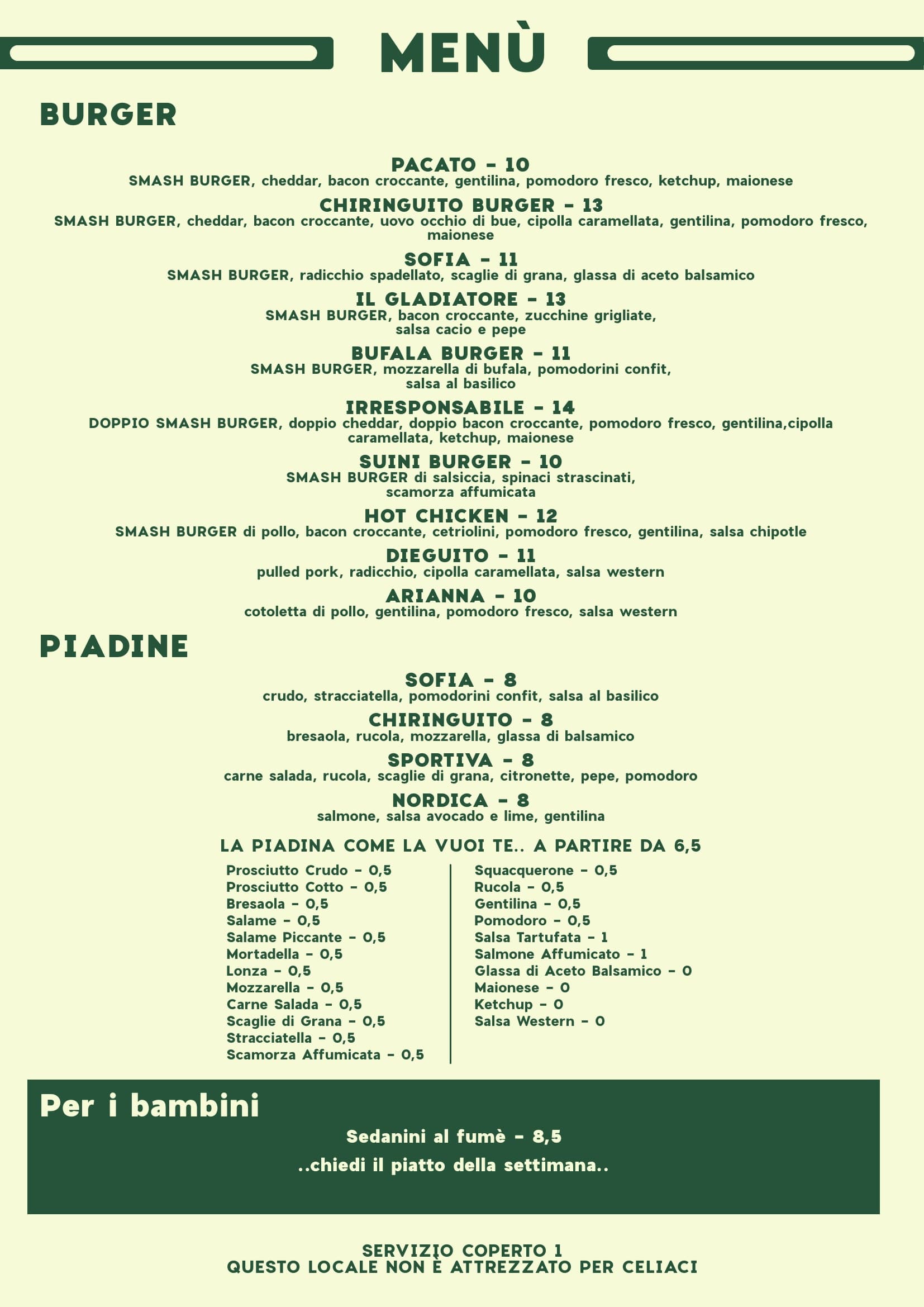 Menu page 1